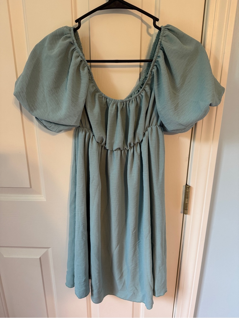 Marshalls Strapless Puff-Sleeve Dress in Sage